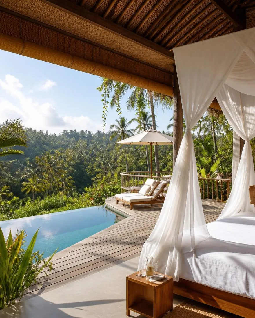 Jungle pool villa in Ubud, Bali — 5-star luxury stay booked by Voyalys
